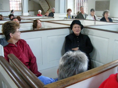 Sitting where Paul Revere sat in Boston's Old North Church in 1775.